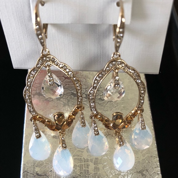 JENNY PACKHAM GOLDTONE CRYSTAL CHANDELIER EARRINGS - Picture 12 of 12